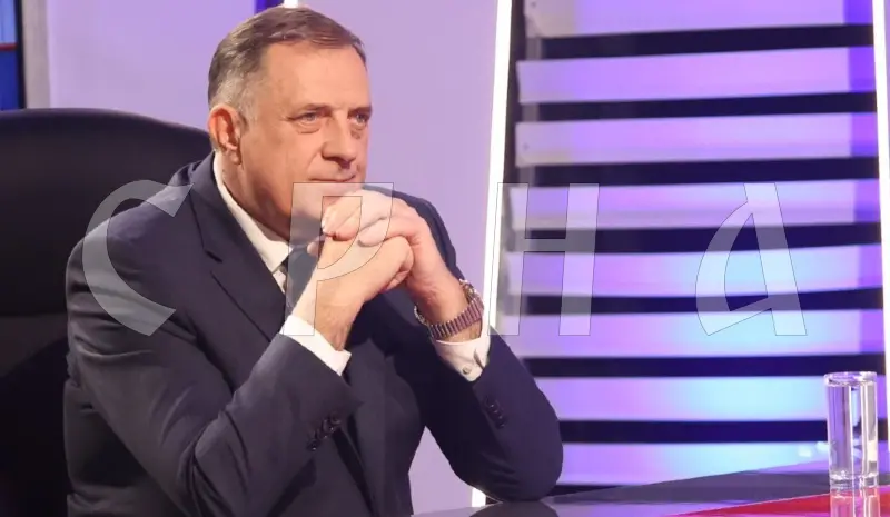 Republika Srpska President Milorad Dodik during an interview at RTRS.