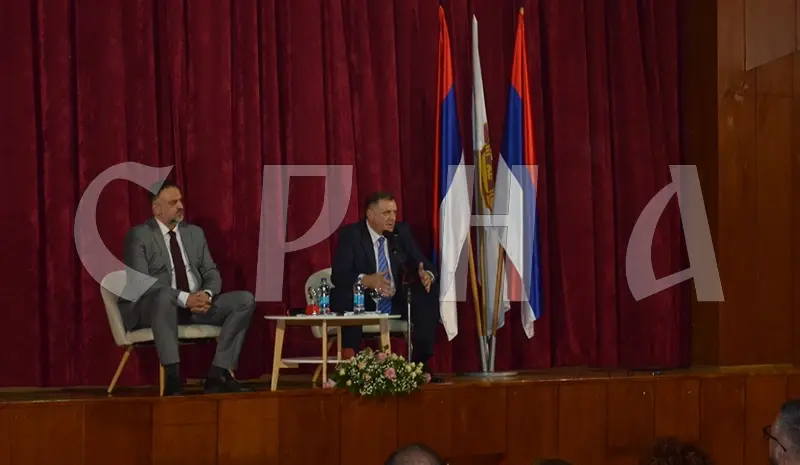 The president of Republika Srpska spoke at a public forum today in Derventa.