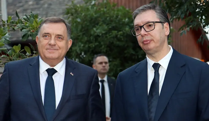 Republika Srpska President Milorad Dodik and Serbian President Aleksandar Vučić.