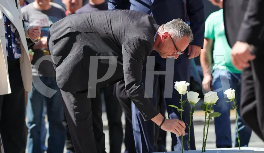The Head of the War Veterans Organisation of Republika Srpska, Radan Ostojić at the commemoration of the 33rd anniversary of the crime against JNA soldiers in Dobrovoljačka Street.