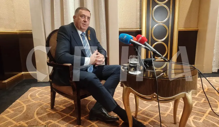 The President of Republika Srpska Milorad Dodik in a joint interview for SRNA, RTRS, and ATV in Moscow.