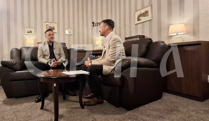 SNSD Presidency Member Igor Žunić during the SRNA podcast.