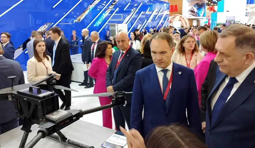 REPUBLIKA SRPSKA PRESIDENT VISITS SAINT PETERSBURG STAND AT THE ECONOMIC FORUM