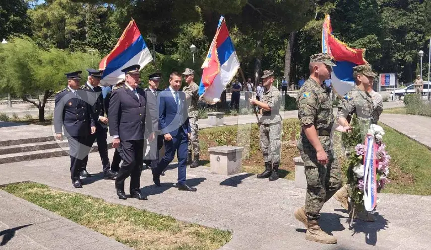 Deputy Defense Minister in the Council of Ministers Aleksandar Goganović at the central ceremony marking Vidovdan, the patron saint's day of the Republika Srpska Army and the Third Infantry /Republika Srpska/ Regiment.