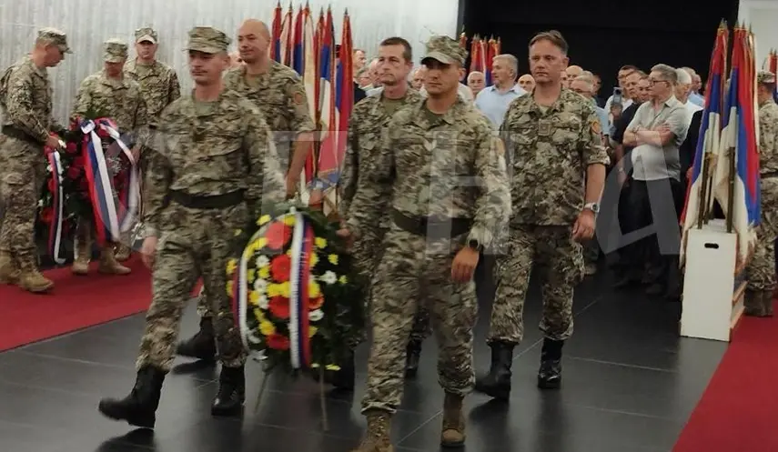WREATHS AND FLOWERS LAID AT KOZARA BARRACKS