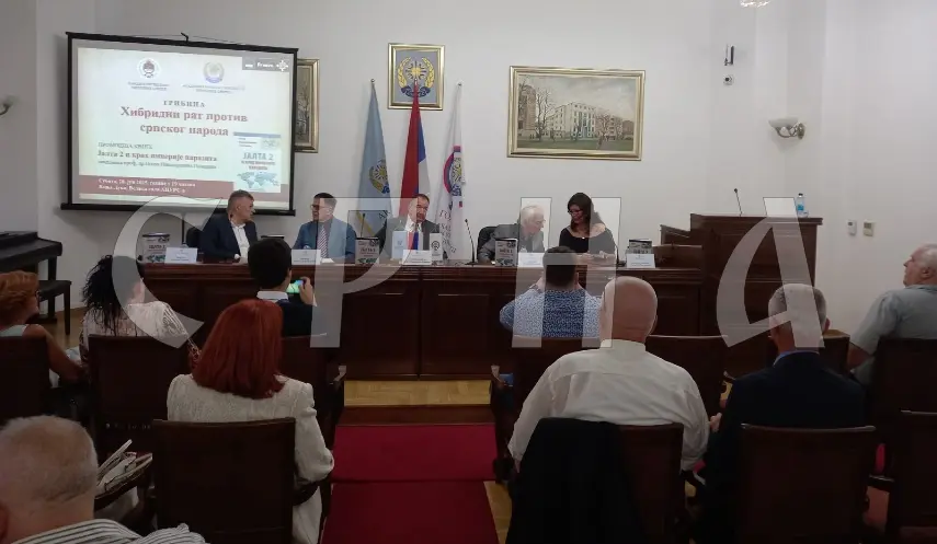 Russian academic Igor Panarin at the panel discussion "Hybrid War Against the Serbian People" and the promotion of his book "Yalta II and the Collapse of the Parasite Empire" in Banja Luka.
