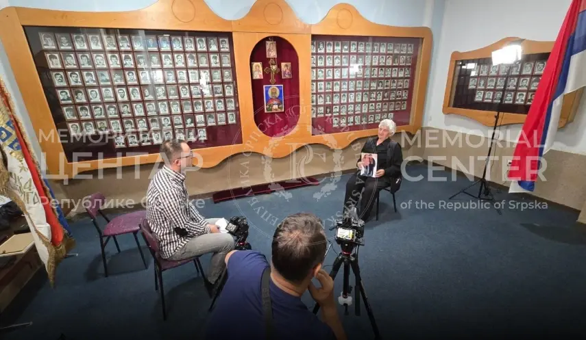 Slavka Ivanić, the mother of fallen Republika Srpska Army /RSA/ soldier Darko Ivanić, said in her testimony to the Memorial Centre of Republika Srpska that she is proud of her son's courage and his decision to stay and defend Republika Srpska and the Serb people.