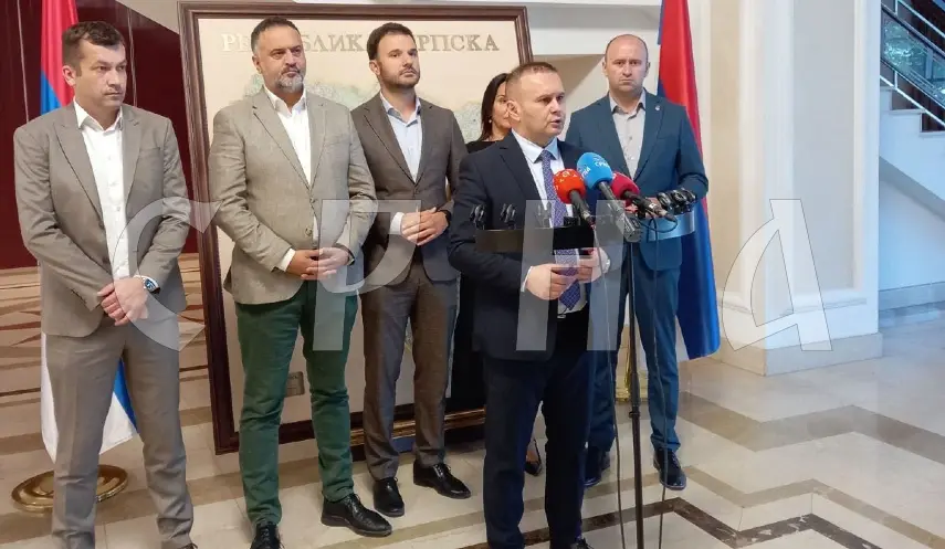 The Association of Municipalities and Cities of Republika Srpska at a press conference in Banja Luka.