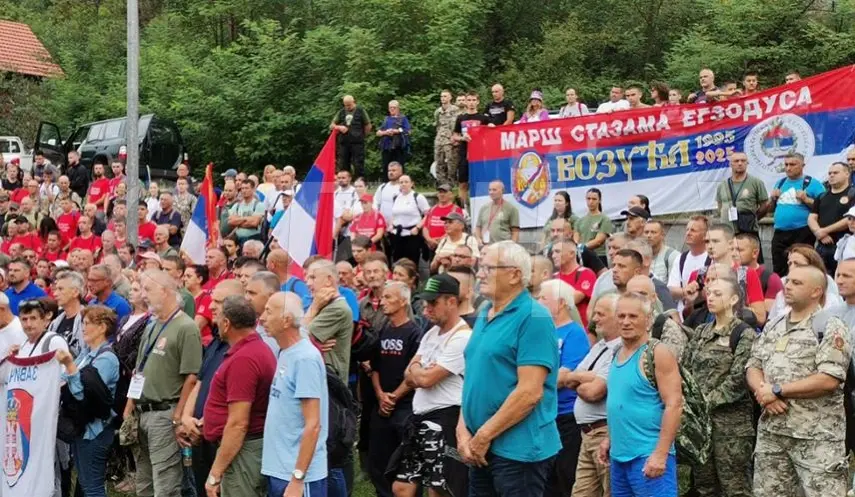 PARTICIPANTS OF PATHS OF EXODUS MARCH SET OFF FROM TUMARE TOWARDS STOG