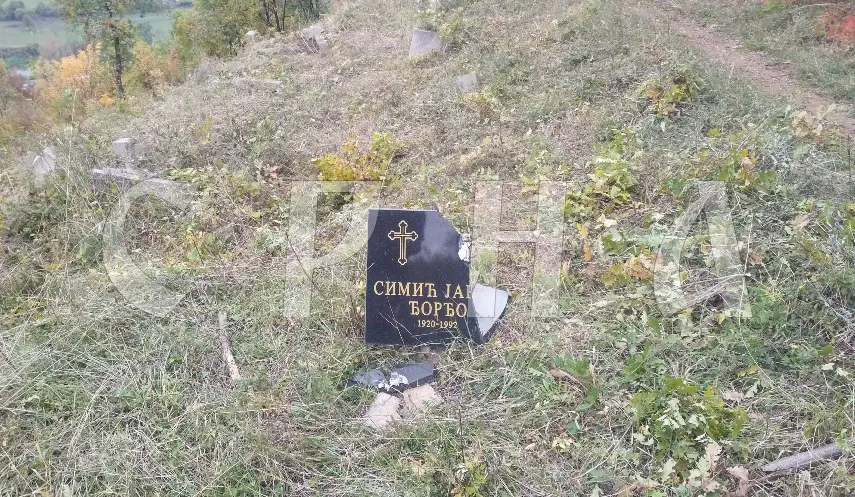 TOMBSTONE VANDALIZED AT ORTHODOX CEMETERY IN VILLAGE OF