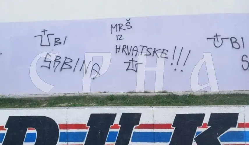 USTASHA AND GRAFFITI TARGETING SERBS APPEAR IN SPLIT