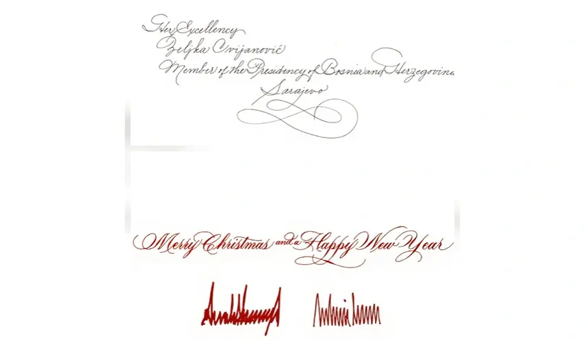 CVIJANOVIĆ: GRATITUDE TO DONALD AND MELANIA TRUMP FOR CHRISTMAS AND NEW YEAR GREETINGS