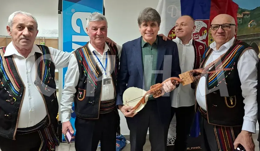 ROD BLAGOJEVICH PRESENTED WITH GUSLE