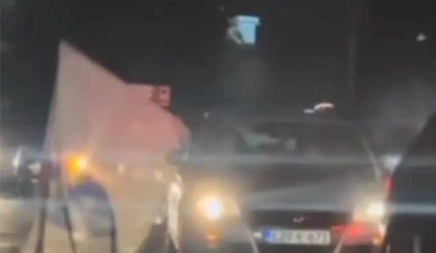 CELEBRATION IN BRČKO WITH WARTIME FLAGS OF SO-CALLED BiH ARMY AND GUNFIRE FROM AUTOMATIC WEAPONS