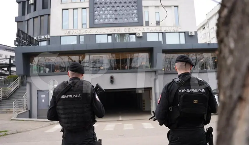 REINFORCED SECURITY MEASURES STILL IN PLACE NEAR THE JEWISH CENTRE