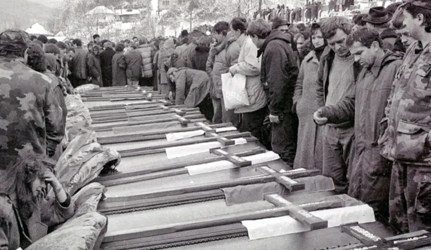 SERBS BURIED AFTER 1993 KRAVICA CHRISTMAS MASSACRE