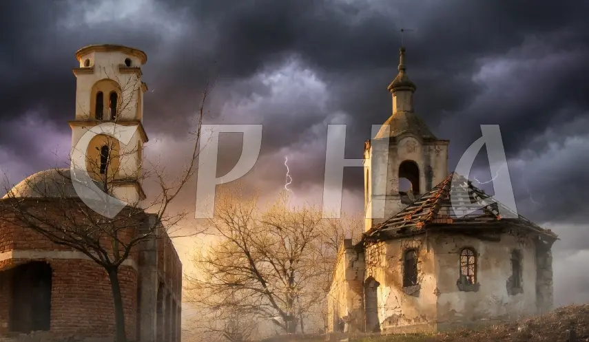 SERB CHURCHES IN SANSKI MOST SET ON FIRE BY MEMBERS OF THE SO-CALLED BiH ARMY