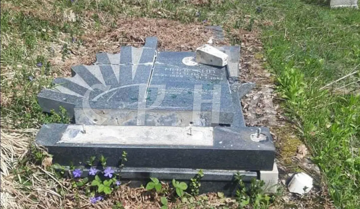 UNCLEAR WHETHER VANDALS WHO DAMAGED SERB GRAVESTONES IN SERB CEMETERY HAVE BEEN FOUND