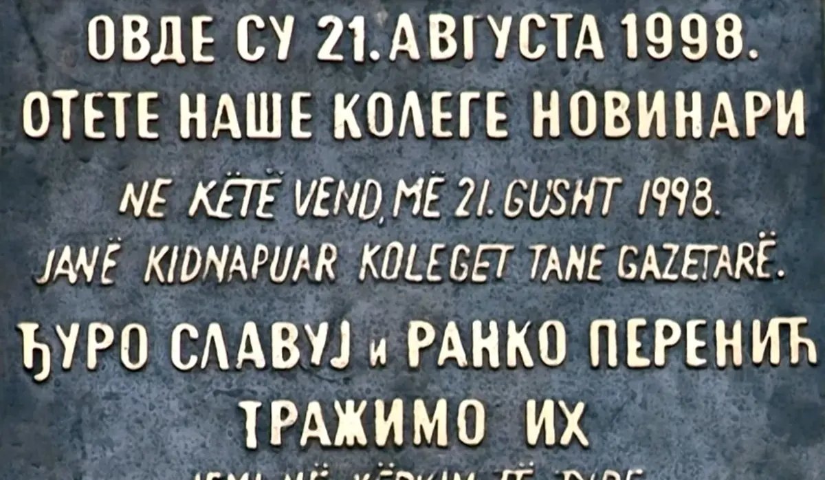 MEMORIAL PLAQUE TO KIDNAPPED SERBIAN JOURNALISTS DESTROYED FOR THE NINTH TIME