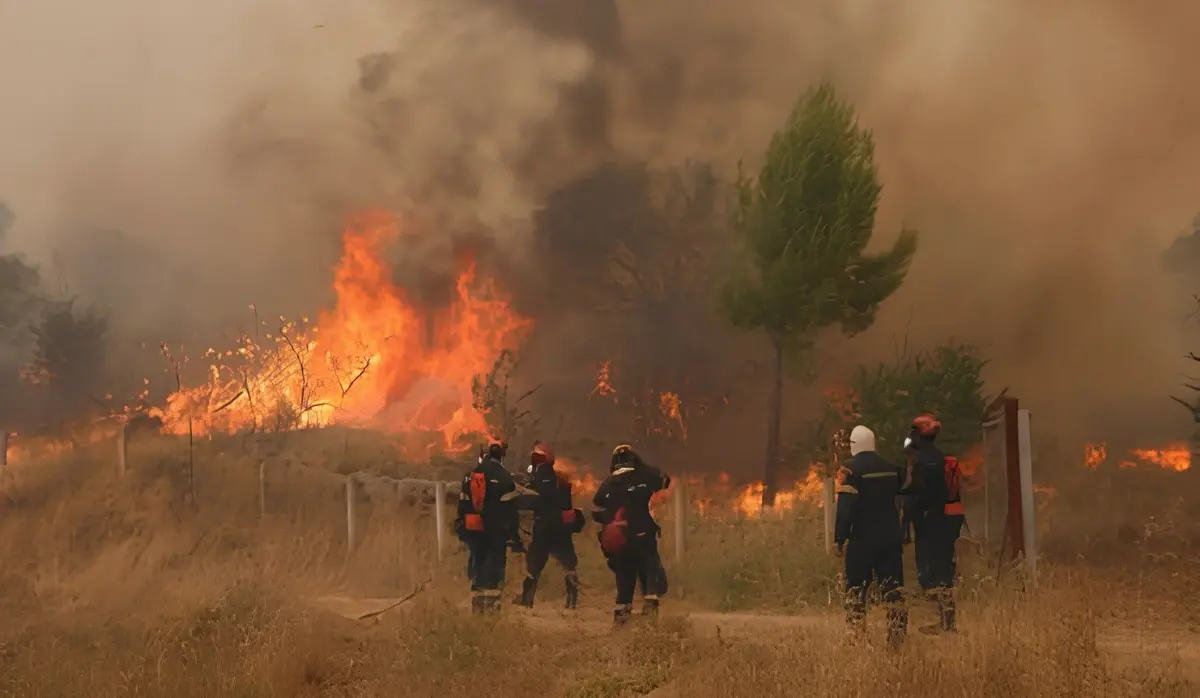 MAJOR FOREST FIRE STILL RAGING IN ATTICA