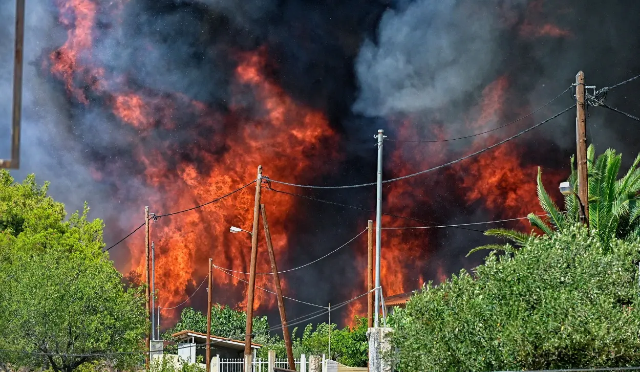 WILDFIRE NORTH OF ATHENS
