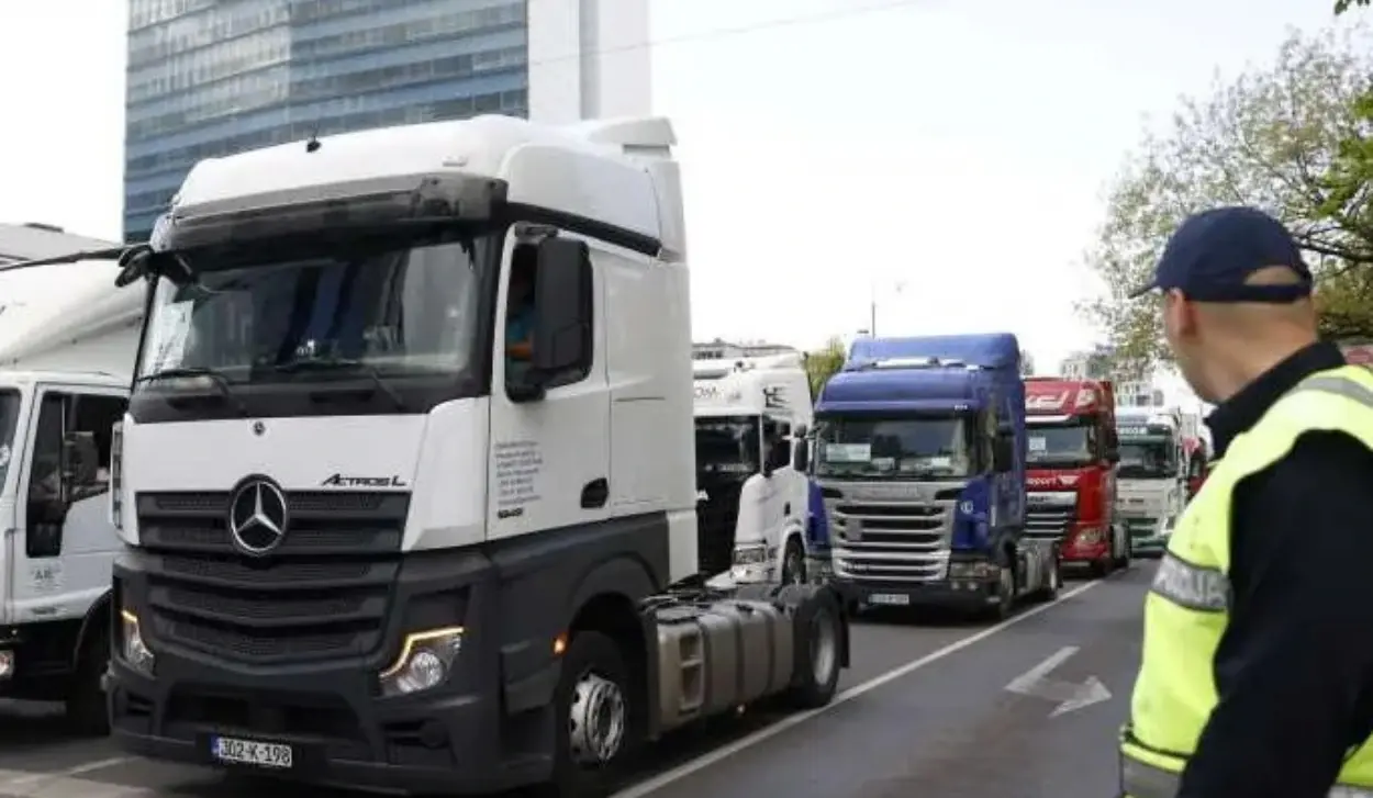 DRIVERS PROTEST OUTSIDE EU DELEGATION BUILDING IN SARAJEVO