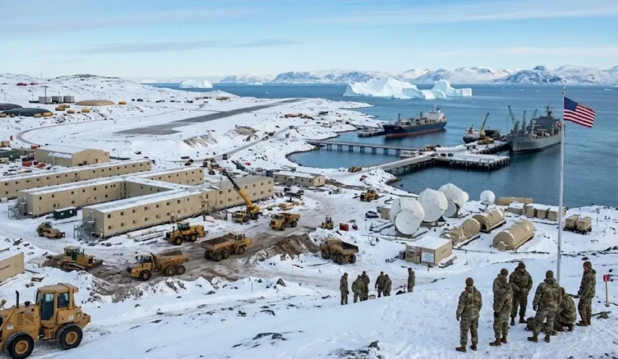 TRUMP SAYS U.S. TO BUILD LARGE MILITARY PRESENCE IN GREENLAND
