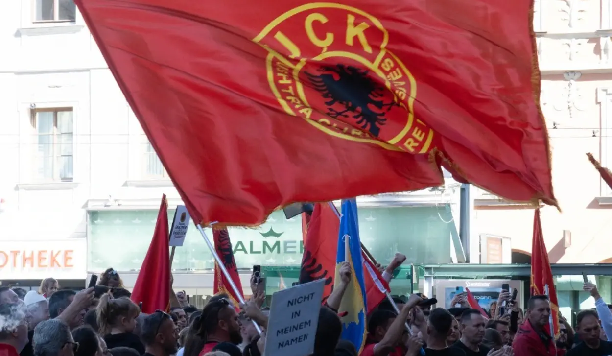 SERB ASSOCIATION PROTESTS KLA SUPPORT RALLY