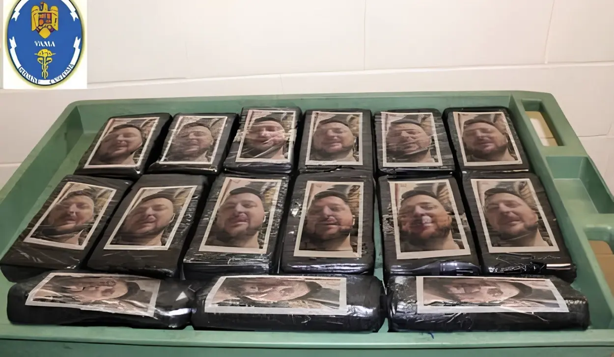 311 KILOGRAMS OF COCAINE SEIZED, PACKAGES BEARING ZELENSKY'S IMAGE