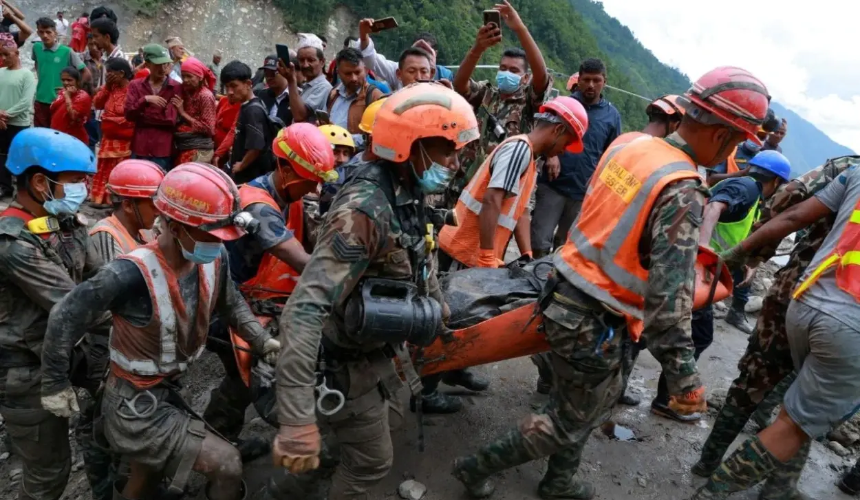 RESCUERS SAVE CHINESE WORKER FROM FLOOD-DAMAGED POWER PLANT