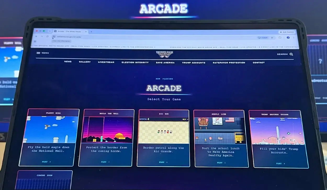 WHITE HOUSE LOUNCHES WEBSITE WITH GAMES BASED ON TRUMP'S POLITICS