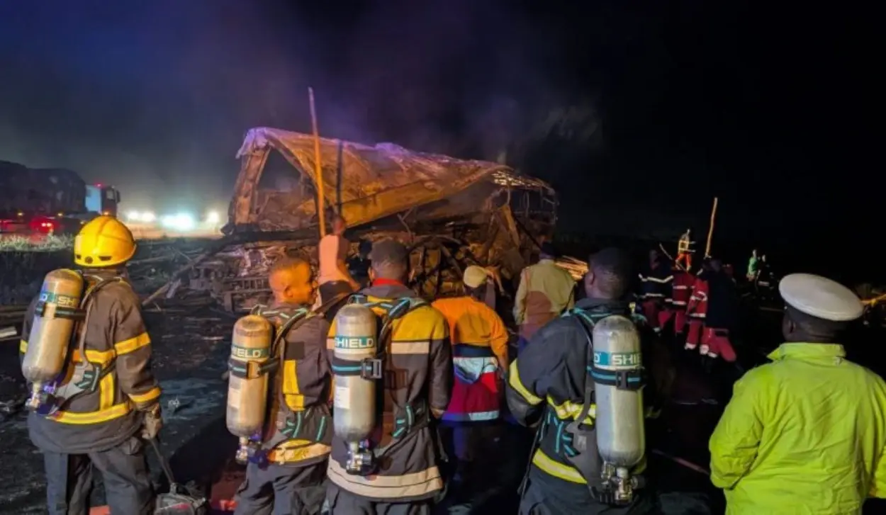 AT LEAST 28 DEAD AFTER BUS AND TRUCK COLLIDE