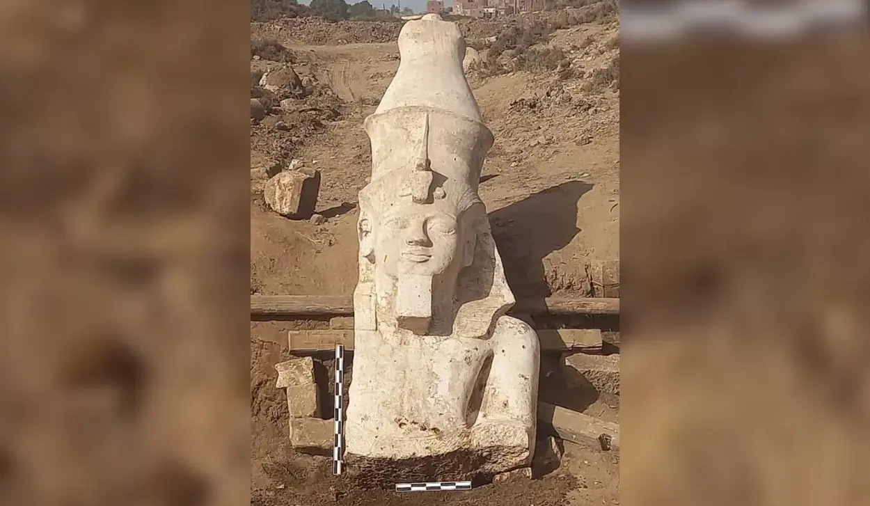 PARTS OF GIANT PHARAOH STATUES DISCOVERED