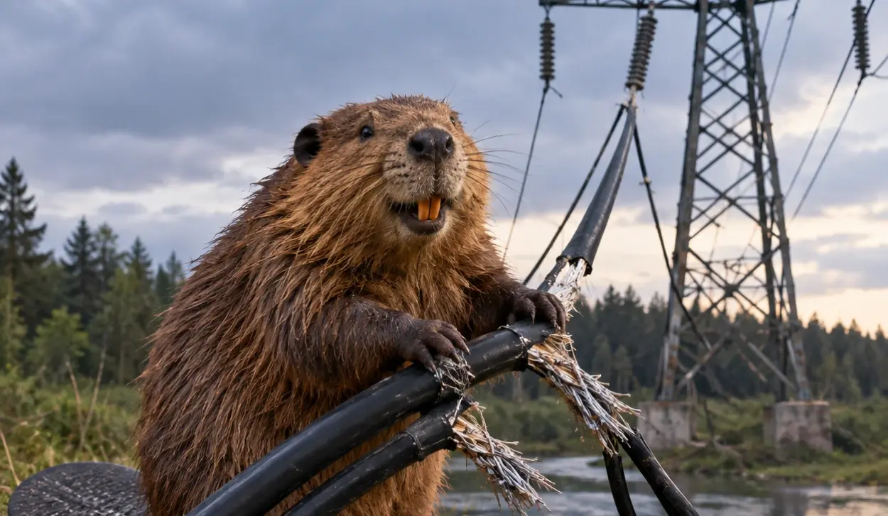 BEAVER CHEWS THROUGH SIX UNDERGROUND CABLES, CUTS POWER TO 1,600