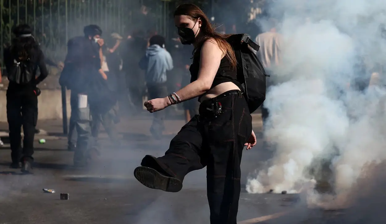 MOLOTOV COCKTAILS THROWN DURING PROTESTS